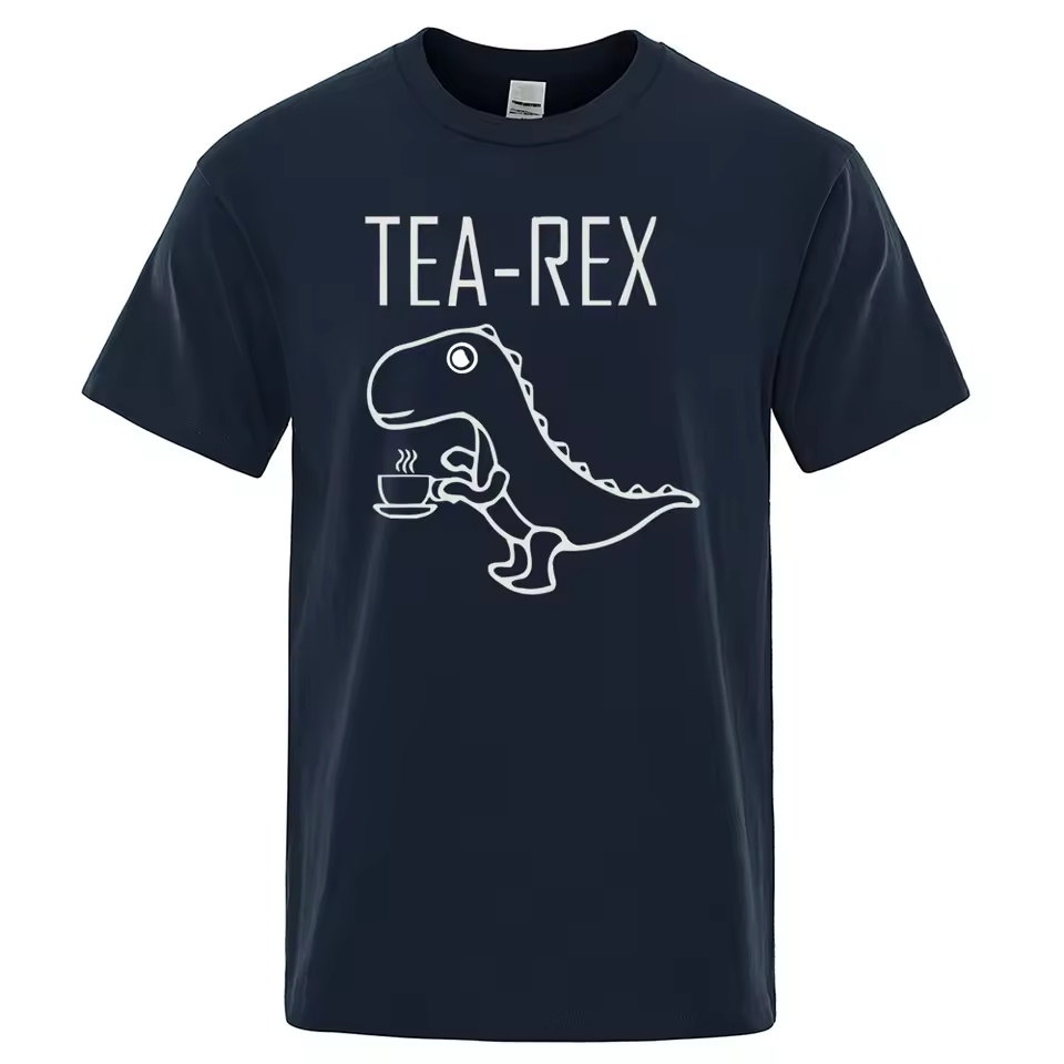 T And Tea Coffee - Mannen Vrouwen T-shirts Thee Rex Grappige