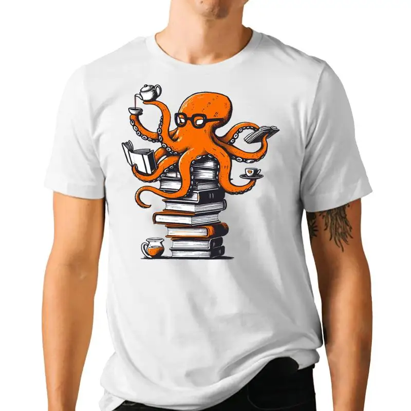 T And Tea Coffee - Lezen Octopus T-shirt Koffie Thee Boekenachtig