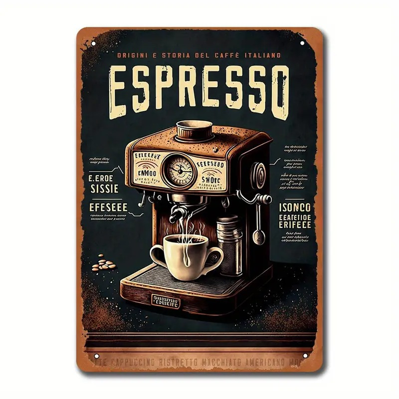 Coffee Tea Making Machine - Retro Metalen Bord - 