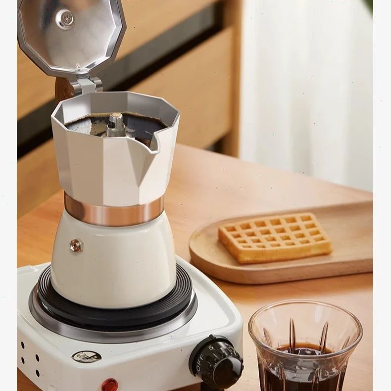 Coffee Tea Making Machine - Moka-pot met ronde bodem, enkele klep,