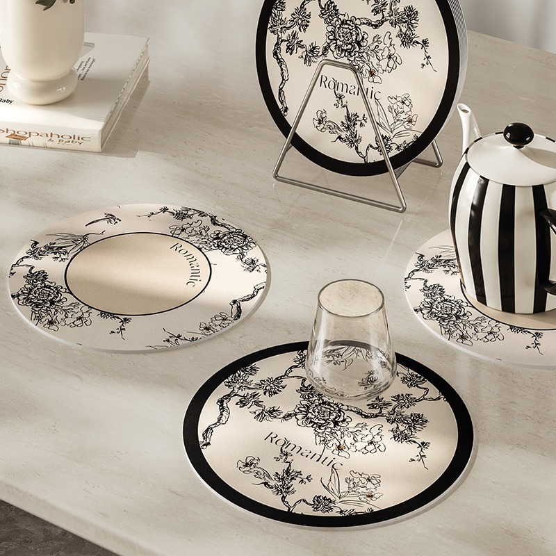 Ronde lederen placemat voor Co - T And Tea Coffee recensie en prijs
