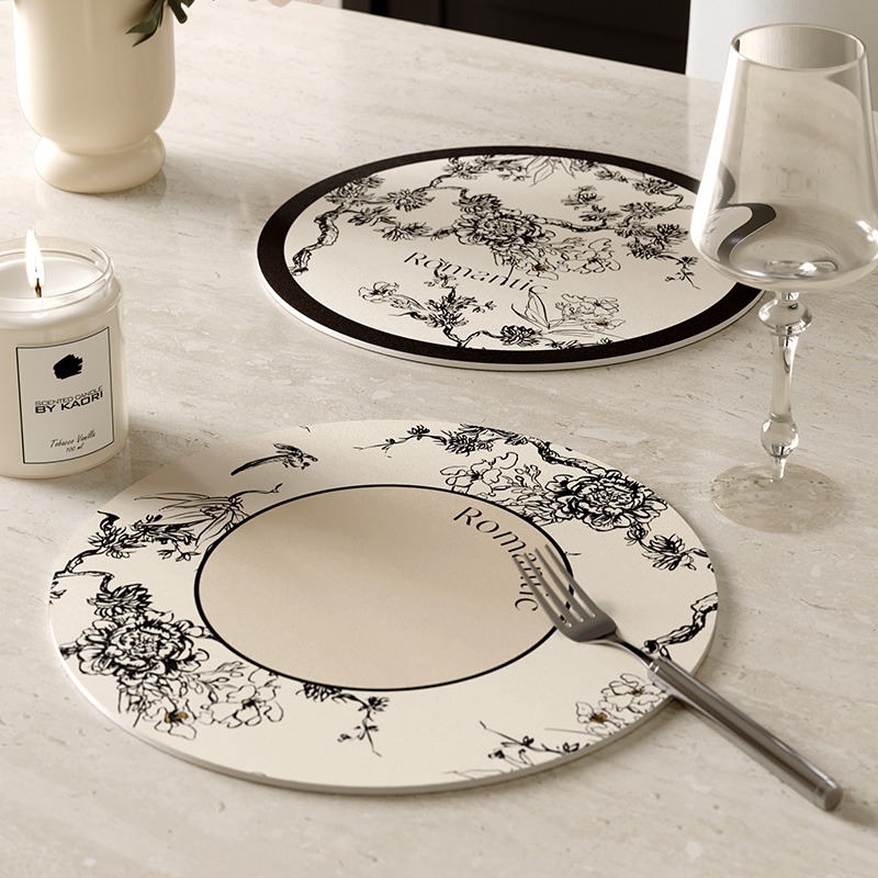 Ronde lederen placemat voor Co - T And Tea Coffee recensie en prijs